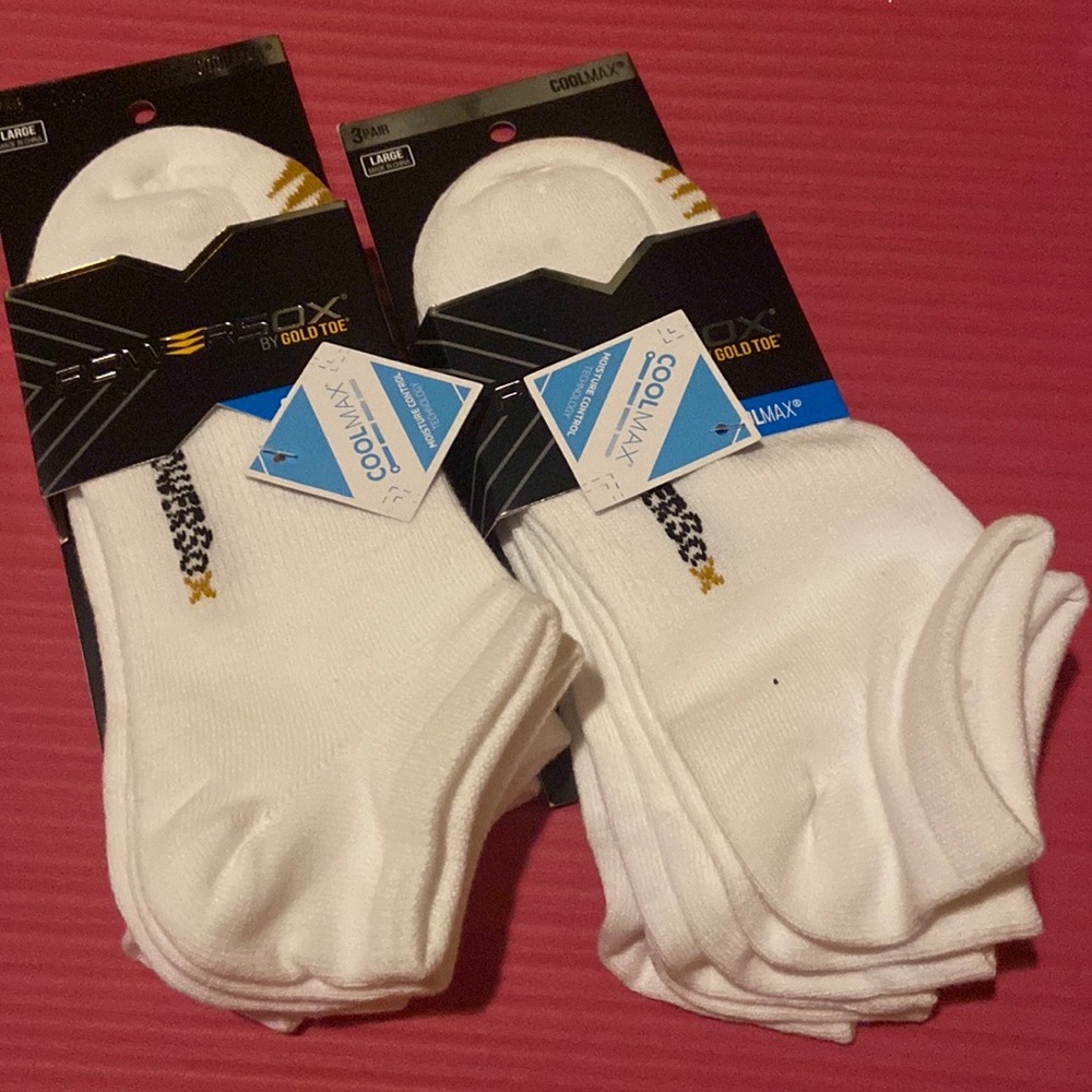 New in packs ! 6 pairs Power sox By Gold Toe (Men’s Socks)